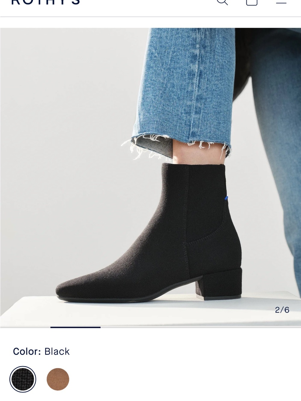Rothy’s The Classic Boot — Black Women's Ankle Boot - Picture 2 of 5